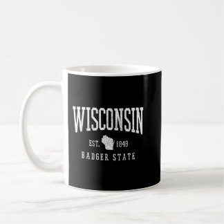 Wisconsin Badger Staat Est. 1848 Staat Karte Souve Kaffeetasse