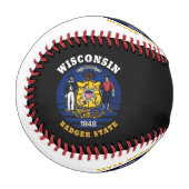 WISCONSIN BADGER STAAT FLAG BASEBALL (Vorderseite Links)