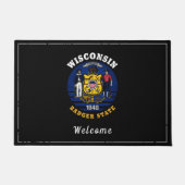 WISCONSIN BADGER STAAT FLAG DOORMAT FUßMATTE (Vorderseite)