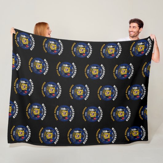 WISCONSIN BADGER STAAT FLAG FLEECEDECKE (Beispiel)