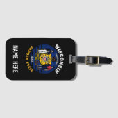 WISCONSIN BADGER STAAT FLAG GEPÄCKANHÄNGER (Vorderseite (Horizontal))