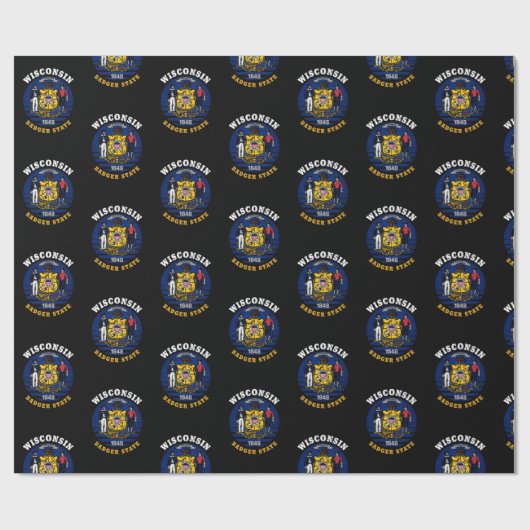 WISCONSIN BADGER STAAT FLAG GESCHENKPAPIER (Flach)