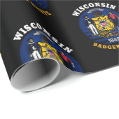 WISCONSIN BADGER STAAT FLAG GESCHENKPAPIER (Rolleneckpunkt)