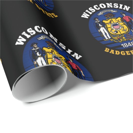 WISCONSIN BADGER STAAT FLAG GESCHENKPAPIER (Rolleneckpunkt)