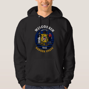 WISCONSIN BADGER STAAT FLAG HOODIE