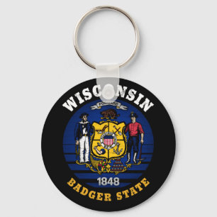 WISCONSIN BADGER STAAT FLAG SCHLÜSSELANHÄNGER