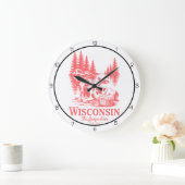 Wisconsin Badger State Cow  Große Wanduhr (Zuhause)