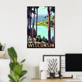Wisconsin Badger State Junge und Mädchen Reiseplak Poster (Heimbüro)