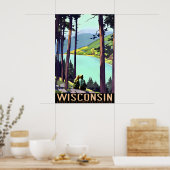 Wisconsin Badger State Junge und Mädchen Reiseplak Poster (Küche)