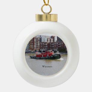 Wisconsin-Ball oder Schneeflocke Keramik Kugel-Ornament