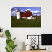 Wisconsin Barn mit Brick Silo Poster (Heimbüro)