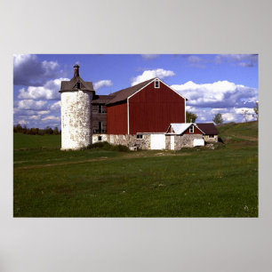 Wisconsin Barn mit Brick Silo Poster