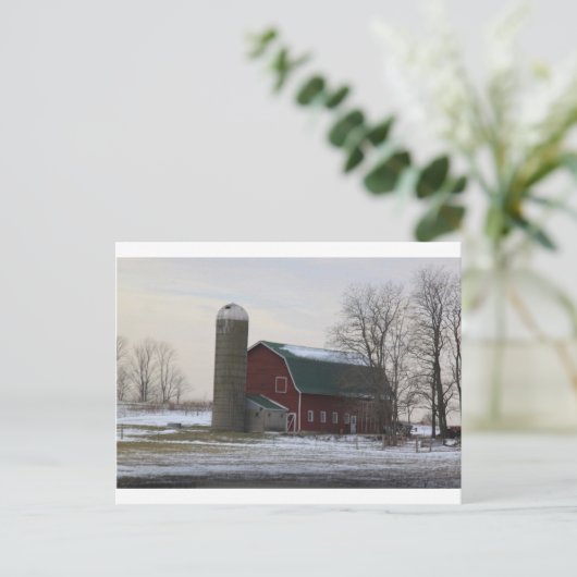 Wisconsin Barn Postkarte (Stehend Vorderseite)