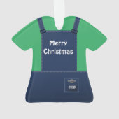 Wisconsin Bauer Bib Overalls Custom Christmas Ornament (Rückseite)