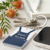 Wisconsin Bauer Bib Overalls Schlüsselanhänger (Vorderseite rechts)