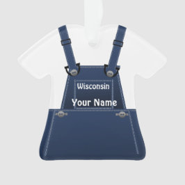 Wisconsin Bauer Bib Overalls Weihnachten Ornament