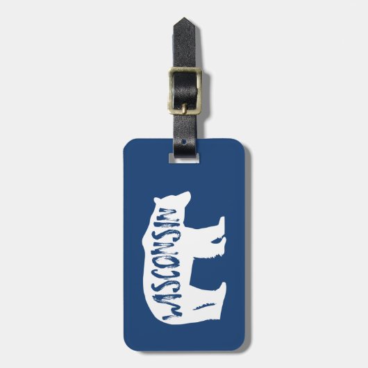 Wisconsin Bear Gepäckanhänger (Vorderseite vertikal)