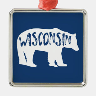 Wisconsin Bear Ornament Aus Metall