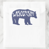 Wisconsin Bear Rechteckiger Aufkleber (Tasche)