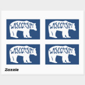 Wisconsin Bear Rechteckiger Aufkleber (Blatt)