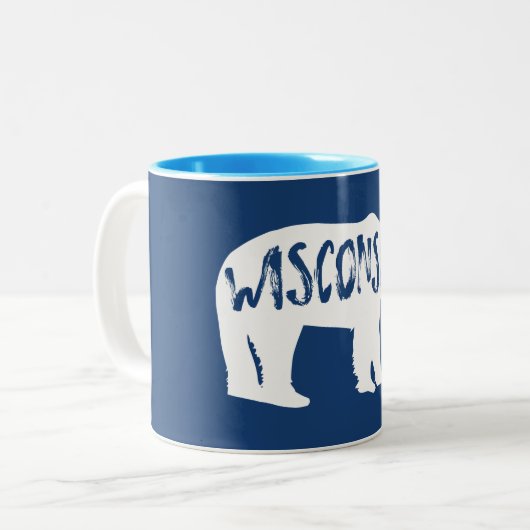 Wisconsin Bear Zweifarbige Tasse (Vorderseite Links)
