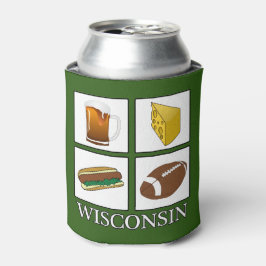Wisconsin Beer Cheese Brats Football Can Cooler Dosenkühler