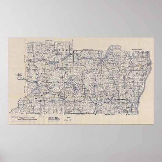 Wisconsin Bicycle Road Map 3 Poster (Vorne)