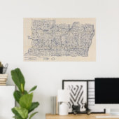 Wisconsin Bicycle Road Map 3 Poster (Heimbüro)