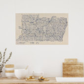 Wisconsin Bicycle Road Map 3 Poster (Küche)