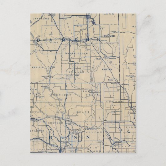 Wisconsin Bicycle Road Map 3 Postkarte (Vorderseite)