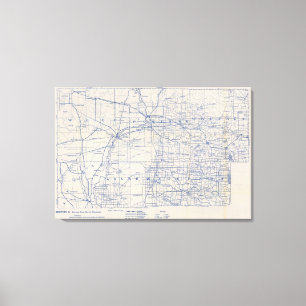 Wisconsin Bicycle Road Map 5 Leinwanddruck