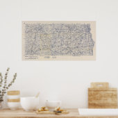 Wisconsin Bicycle Road Map 5 Poster (Küche)