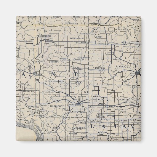 Wisconsin Bicycle Road Map 8 Magnet (Vorne)