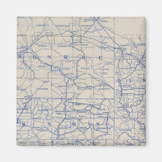 Wisconsin Bicycle Road Map Magnet (Vorne)