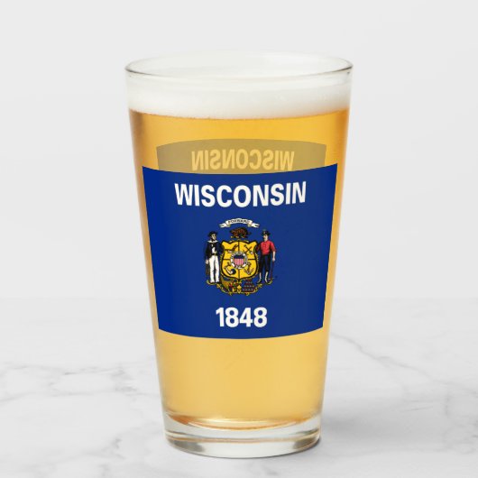 WISCONSIN BIER GLASS GLAS (Vorne (Gefüllt))