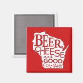 Wisconsin Bierkäse & Good Company in Red White Magnet (Vorderseite/Rückseite)