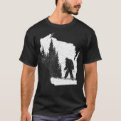 Wisconsin Bigfoot Pride Sasquatch Silhouette Fores T-Shirt (Vorderseite)