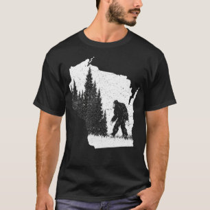 Wisconsin Bigfoot Pride Sasquatch Silhouette Fores T-Shirt