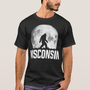 Wisconsin Bigfoot Vintag Full Moon Retro Squatch  T-Shirt