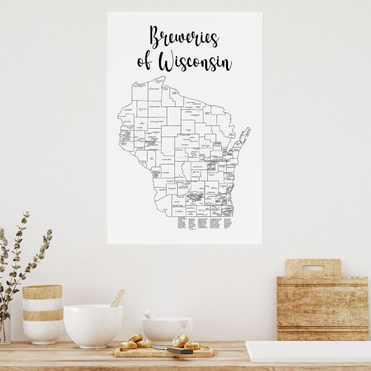 Wisconsin Brewery Themed Poster (Küche)