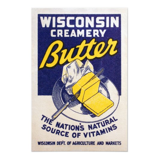 Wisconsin Butter Briefmarke Poster (Vorne)