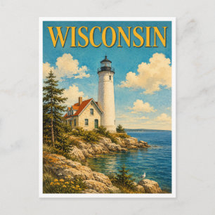 Wisconsin Cana Island Leuchtturm GeoSaga Postkarte