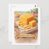 Wisconsin Cheddar Cheese (American Food Series) Postkarte (Vorne/Hinten)