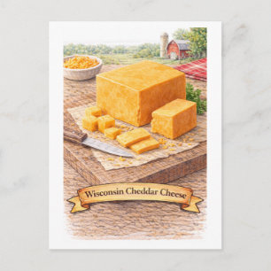 Wisconsin Cheddar Käse (Amerikanische Lebensmittel Postkarte