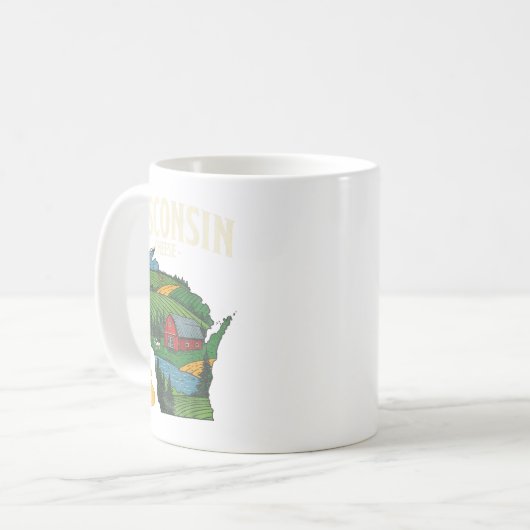 Wisconsin Cheese State Pride Farm Dairy Lover Gift Kaffeetasse (Vorderseite Links)