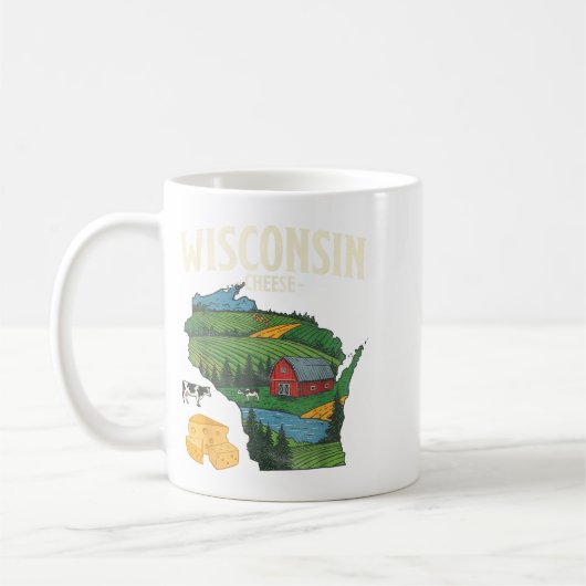 Wisconsin Cheese State Pride Farm Dairy Lover Gift Kaffeetasse (Links)
