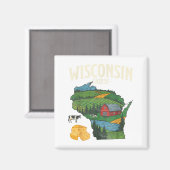 Wisconsin Cheese State Pride Farm Dairy Lover Gift Magnet (Vorderseite/Rückseite)