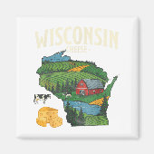 Wisconsin Cheese State Pride Farm Dairy Lover Gift Magnet (Vorne)