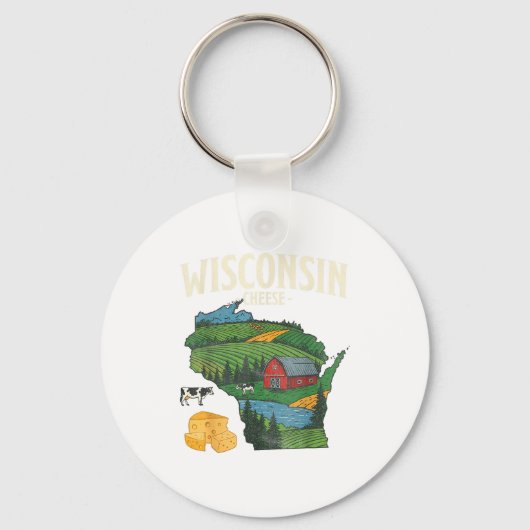 Wisconsin Cheese State Pride Farm Dairy Lover Gift Schlüsselanhänger (Vorderseite)