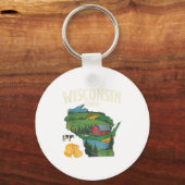 Wisconsin Cheese State Pride Farm Dairy Lover Gift Schlüsselanhänger (Vorderseite)